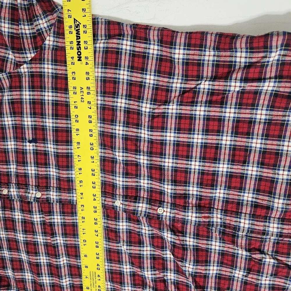 Vtg Polo Ralph Lauren Long Sleeve Flannel Shirt Size 2XL Red Blue Tartan Plaid